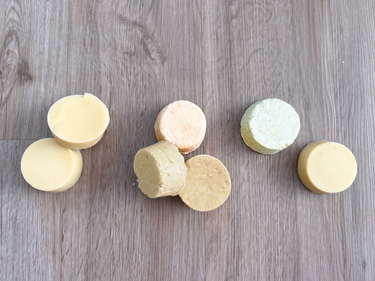 Natural hops soap bar in eco-friendly bathroom setting