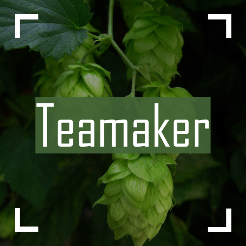 Teamaker hops on the bine.